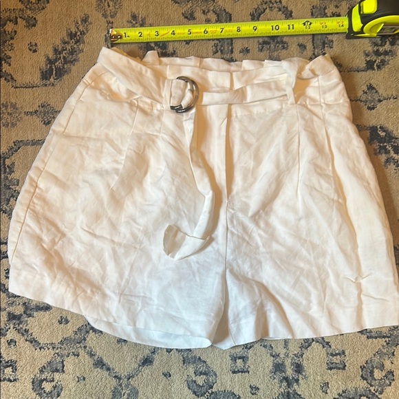 Ann Taylor High Waist White Linen Shorts - Picture 4 of 6
